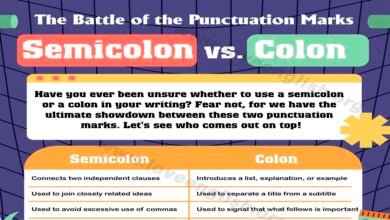 Semicolon vs Colon